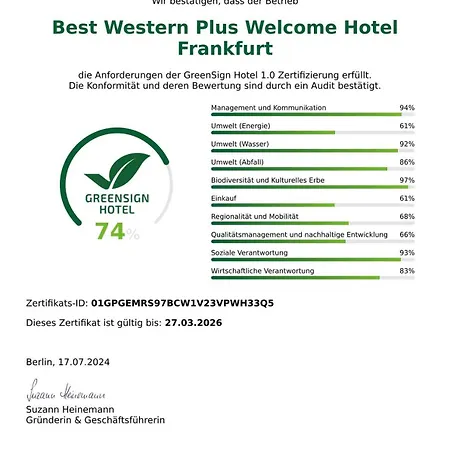 מלון Western Welcome Frankfurt פרנקפורט